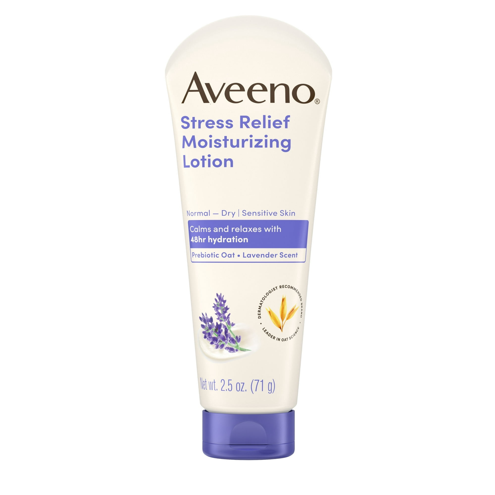 Aveeno Stress Relief Moisturizing Lotion Lavender Scented 2.5 fl oz product package