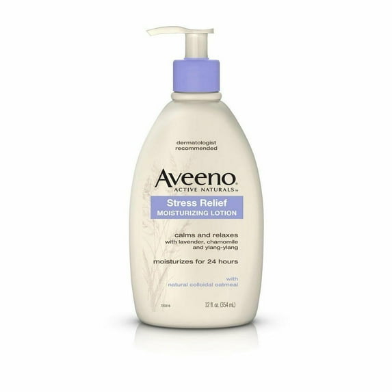 Aveeno Stress Relief Moisturizing Skin Lotion, Lavender Scent, 12oz, 2-Pack