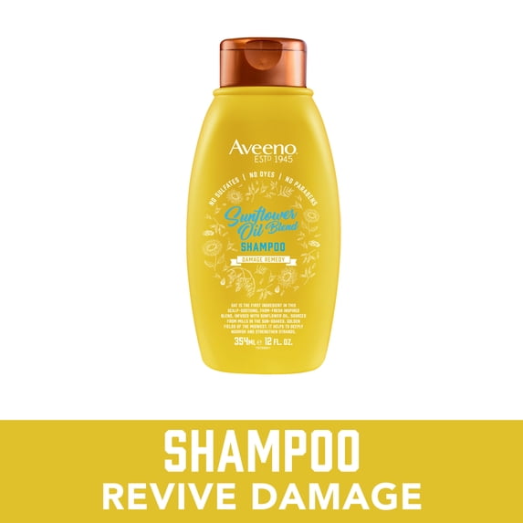 Aveeno Sunflower Oil Blend Moisturizing Nourishing Daily Shampoo, Red Currant Sugared Peony Vanilla, 12 fl oz
