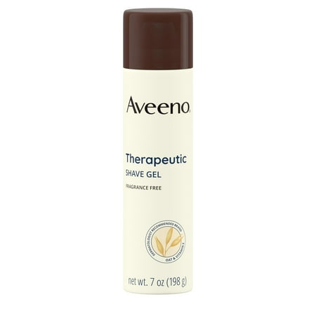 Aveeno Therapeutic Shave Gel With Oat And Vitamin E To Help Prevent Razor Bumps, Soothes Dry Skin And Provides A Close, Smooth Shave With Less Irritation, Fragrance-Free, 7 Oz