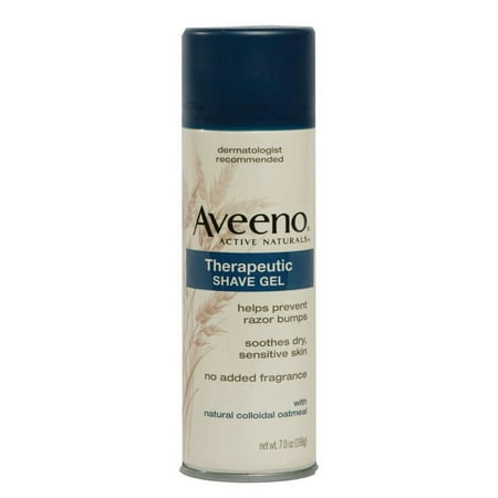 Aveeno Therapeutic Shave Gel with Oat and Vitamin E to Help Prevent Razor Bumps and Soothe Dry and Sensitive Skin, No Added Fragrances and Non-Comedogenic, 7 oz (Pack of 3)