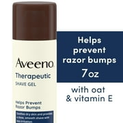 Aveeno Therapeutic Shave Gel for Dry Skin with Oat & Vitamin E, Shaving Cream for Men and Women, 7 oz