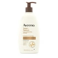 thumbnail image 1 of Aveeno Tone + Texture Daily Renewing Body Lotion With Prebiotic Oat, Gently Exfoliates & Hydrates Sensitive Skin, Clinically Proven to Help Bumpy, Rough Skin, Fragrance-Free, 18 Fl. Oz, 1 of 4