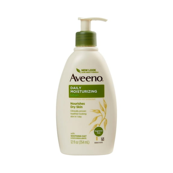 Aveeno Unscented Hand and Body Moisturizer Lotion 12 oz. Pump Bottle 10381370036002 12 Ct