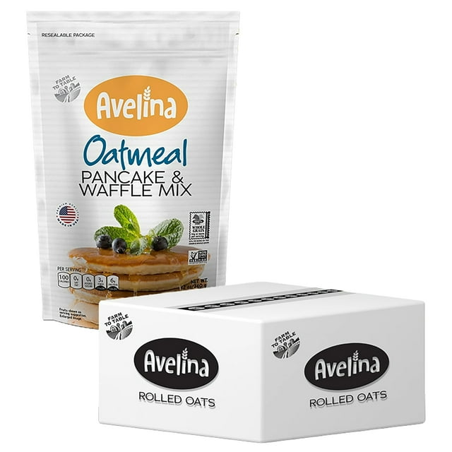 Avelina Oatmeal Waffle & Pancake Mix | 100% Gluten Free | Delicious and Nutritious Blend for Perfect Waffles and Pancakes, 4-Pack (12 oz Bags)