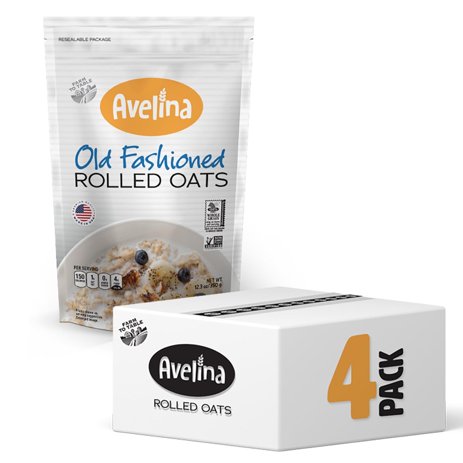 Avelina Old Fashioned Rolled Oats Kosher, NonGMO & GlutenFree