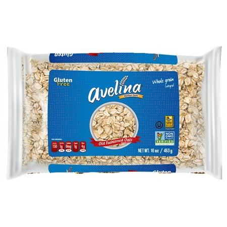 Avelina Old-fashioned Oatmeal 16 Oz/453gr Overnights Oats/Certification= Kosher, Gluten Free, Whole Grain, Non-gmo, Halal