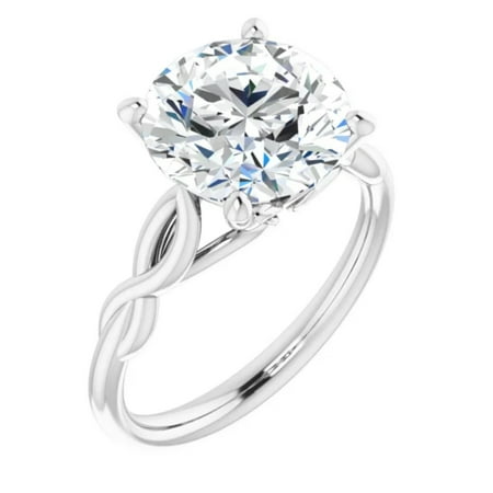 Aveline 3 Carat Moissanite Engagement Ring Infinity Solitaire Round