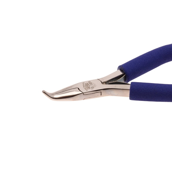 Aven 10309 Technik Stainless Steel Smooth Jaw Bent Nose Plier, 57/64" Jaw Length, 4-1/2" Overall Length