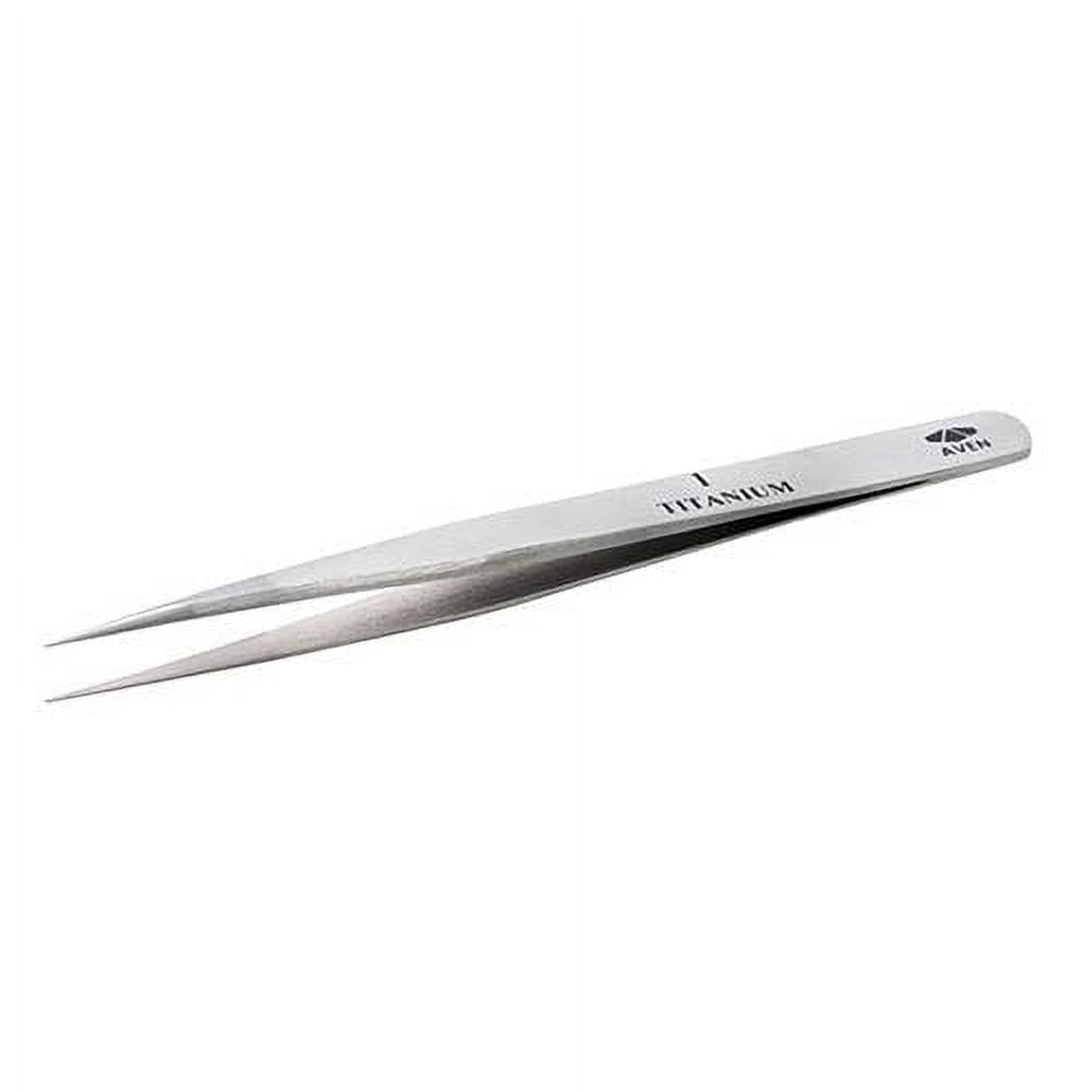 Aven Tweezers,Titanium,Relieved,4 1/2"L 18043TT