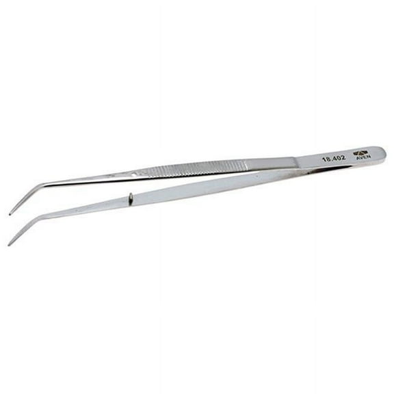 Aven 18402 College Tweezers With Pin Bent Tip - 6 Inch
