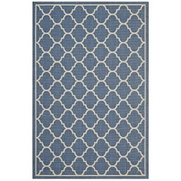 4' X 6' Blue And Ivory Moroccan Indoor Outdoor Area Rug 4' X 6' Blue And Ivory Moroccan Indoor Outdoor Area Rug