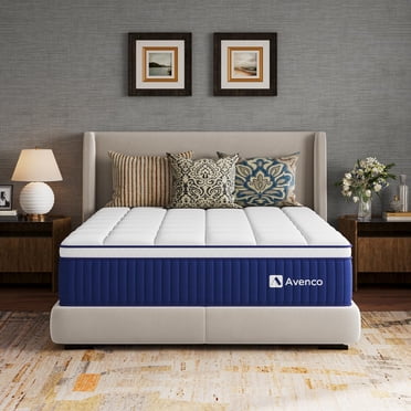 Avenco 12 Inch Queen Hybrid Mattress, Queen Size Mattress with Gel Memory Foam and SmartS Coil Spring, Targeted Support & Pressure Relief, Mattresses in a Box, CertiPUR-US Certified