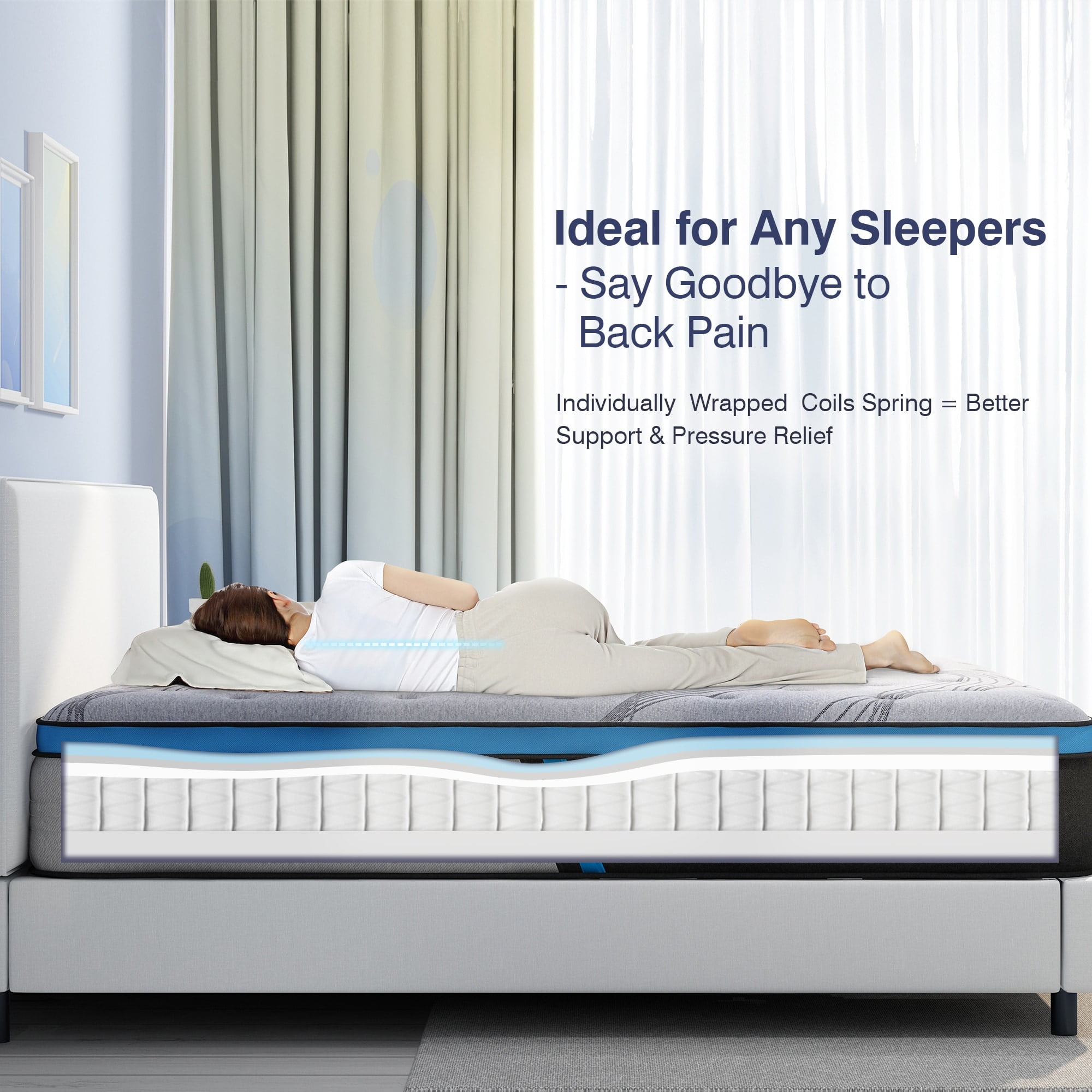 Avenco 12'' Full Gel Memory Foam Hybrid Mattress
