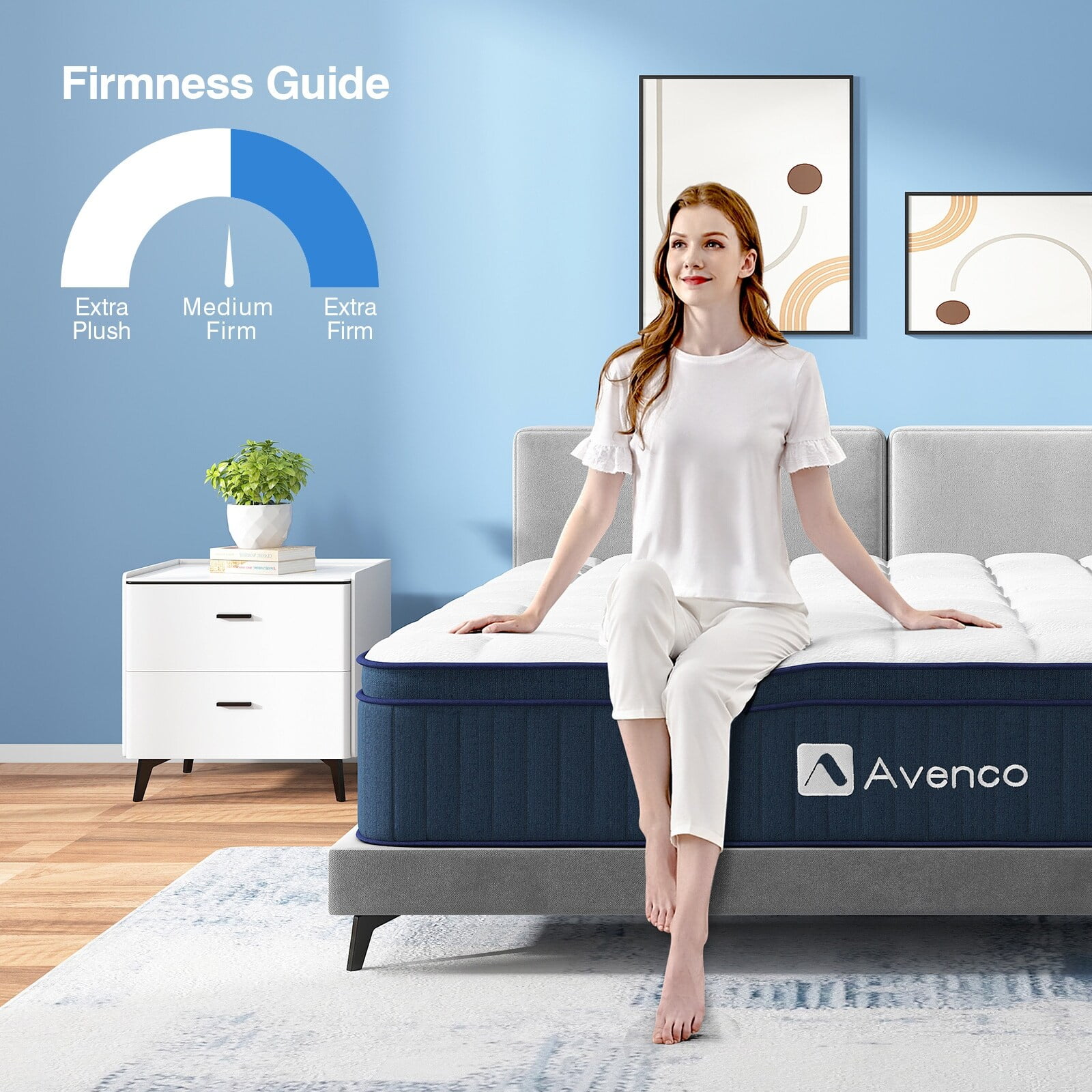 Avenco 12'' Pillow Top Medium Hybrid Mattress Queen