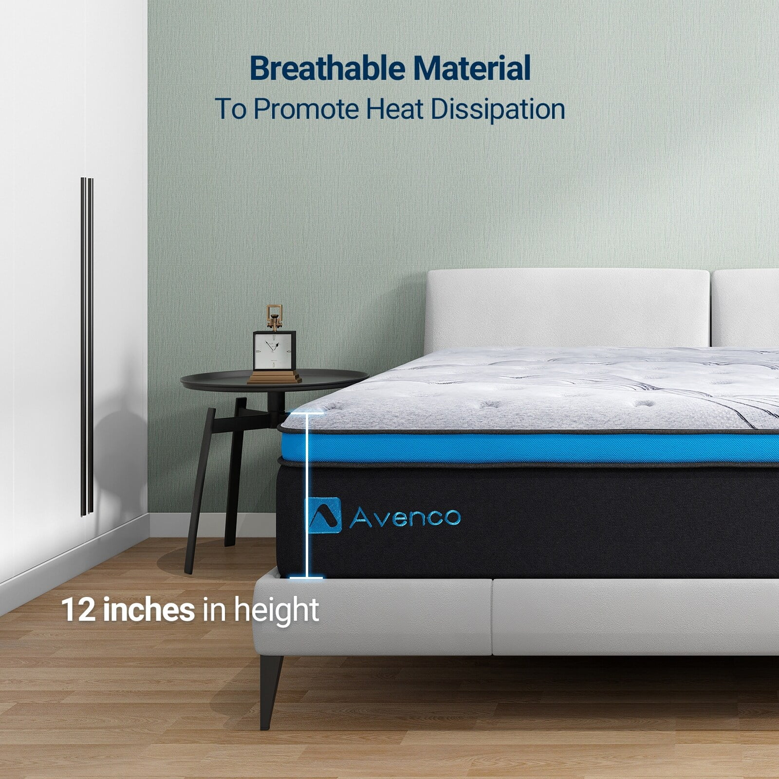 Avenco 12 inch Hybrid Mattress Innerspring and Gel Memory Foam in a Box
