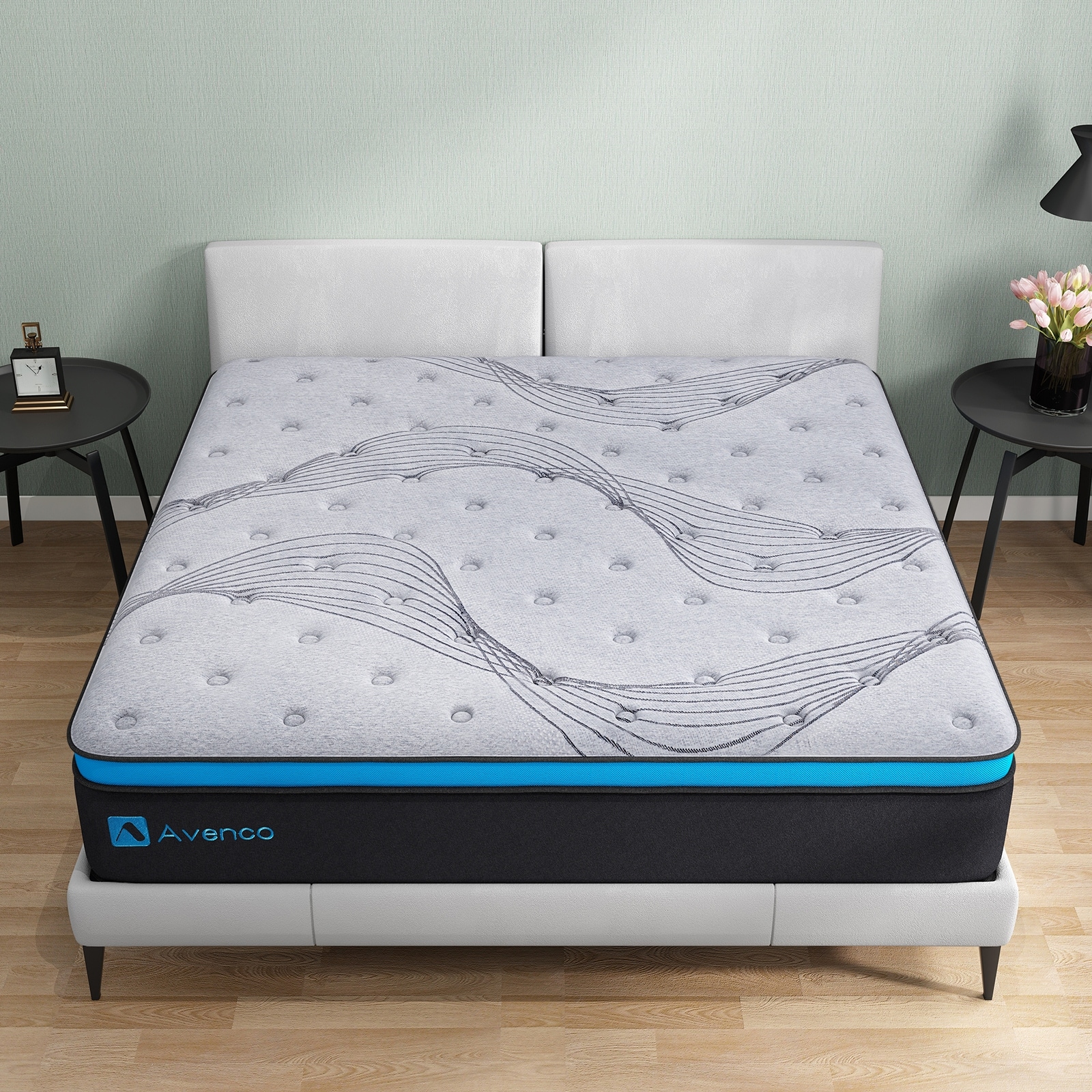 Avenco 12 inch Hybrid Mattress Innerspring and Gel Memory Foam in a Box