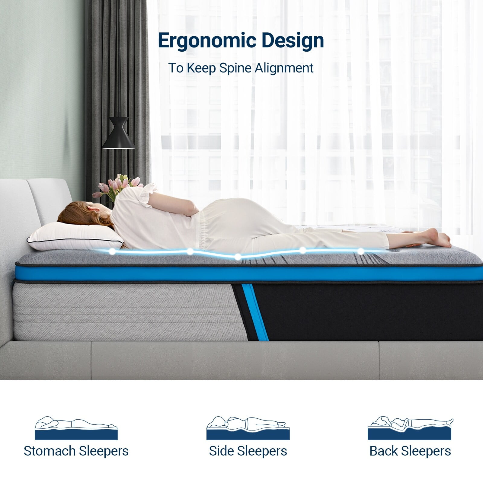 Avenco 12 inch Hybrid Mattress Innerspring and Gel Memory Foam in a Box Full