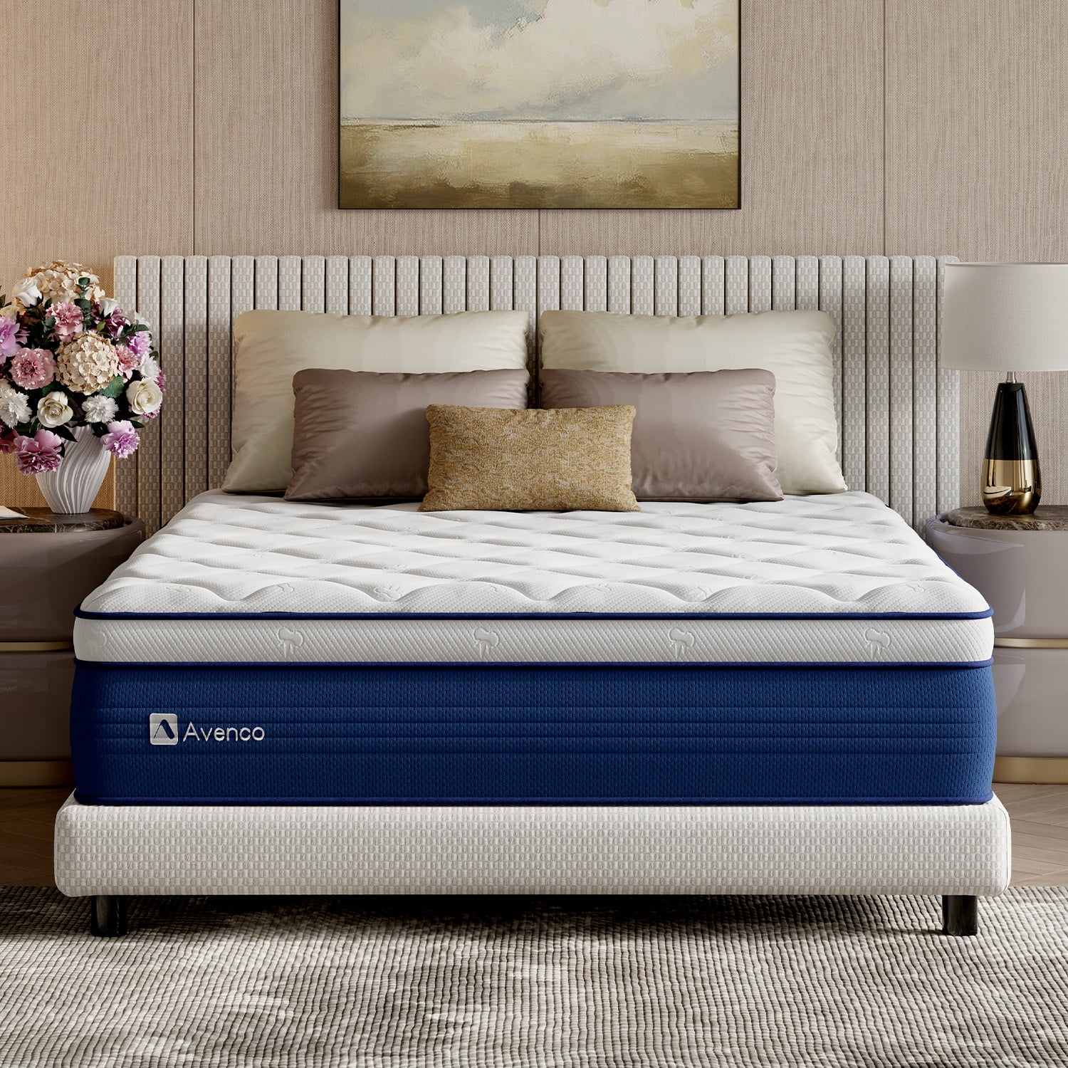 Avenco Airsea 14"Full Size Medium Firm Support Hybrid Mattress, Motion Isolation&Preesure Relif, CertiPUR-US