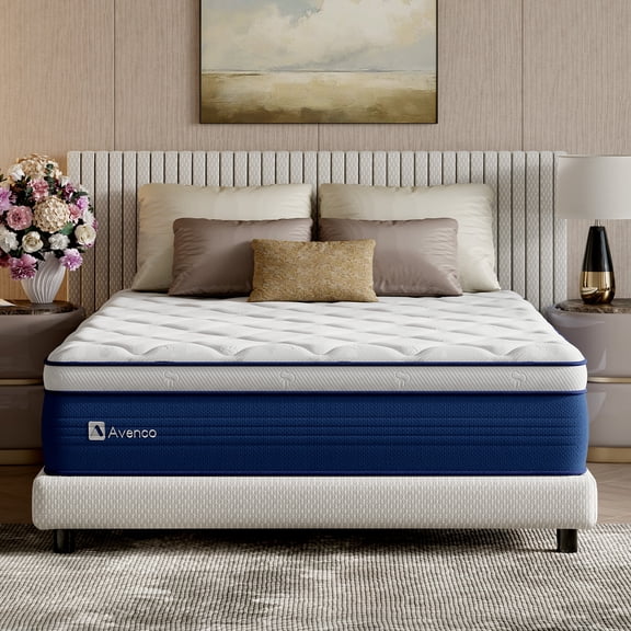Avenco Airsea 14" Queen Size Medium Firm Support Hybrid Mattress, Motion Isolation&Preesure Relif, CertiPUR-US