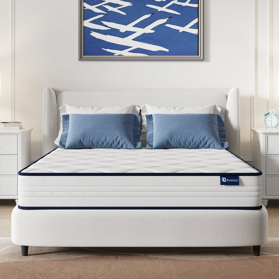 Avenco Breezure Pocket Spring Hybrid Queen Size Mattress 8 inch Motion Isolation Mattresses in a Box,Medium Firm
