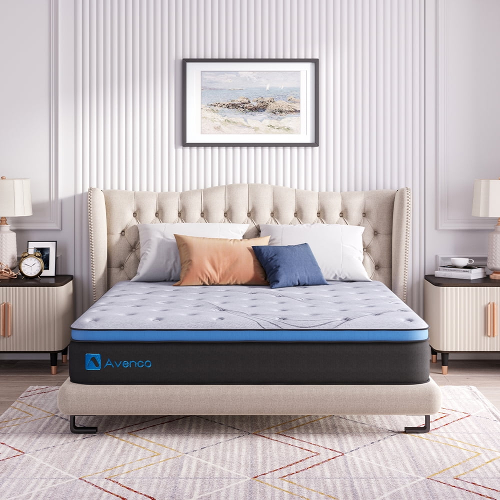 Avenco 12 Inch Queen Size Memory Foam Hybrid Mattress in a Box with Medium  Firm, Queen Size Mattress 