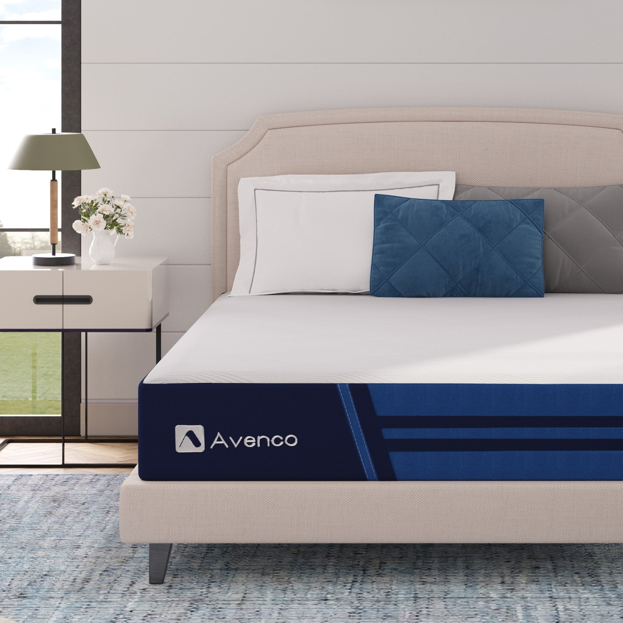 Twin XL Blue Gel Memory Foam Hybrid Mattress with Pocket Springs