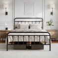 thumbnail image 1 of Novilla Metal Full Size Bed Frame - Modern Minimalist Victorian Style with Headboard, 1 of 8