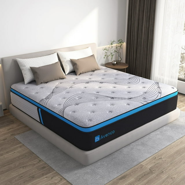 Avenco Original 10" Medium-Firm Innerspring and Gel Memory Foam Hybrid Mattress, King Size