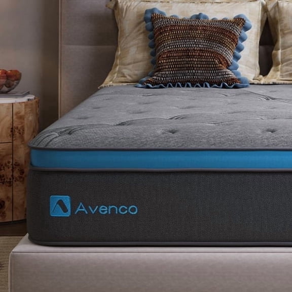 Avenco Original 12 Inch Queen Size Mattress, Gel Memory Foam Queen Mattress for Cool Night & Pressure Relief, Medium Firm Innerspring Hybrid Mattress in a Box