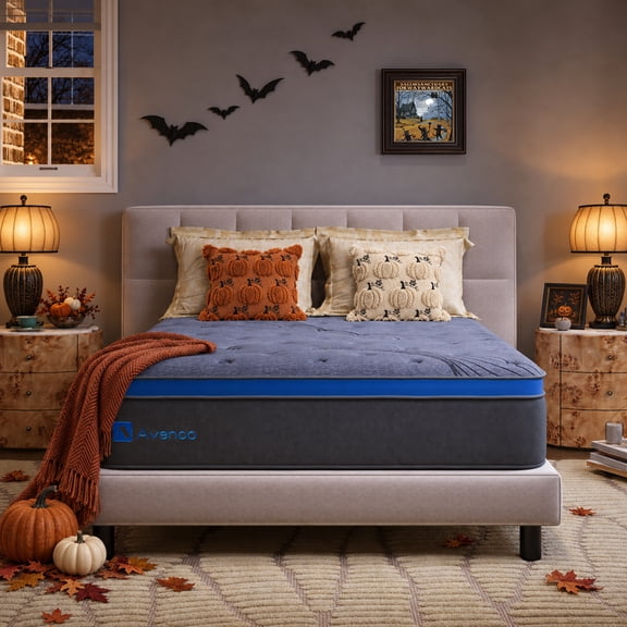 Avenco Original 12 Inch Queen Size Hybrid Mattress, Cooling Gel Memory Foam & Pocket Spring Mattress in a Box, Medium Firm, Pressure Relief, Motion Isolation, Breathable Cover