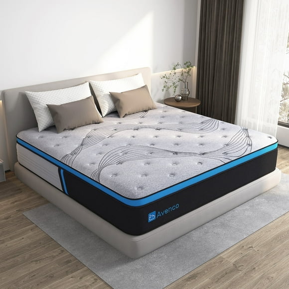 Avenco Original 12" Medium-Firm Gel Memory Foam Hybrid Mattress,Queen Size