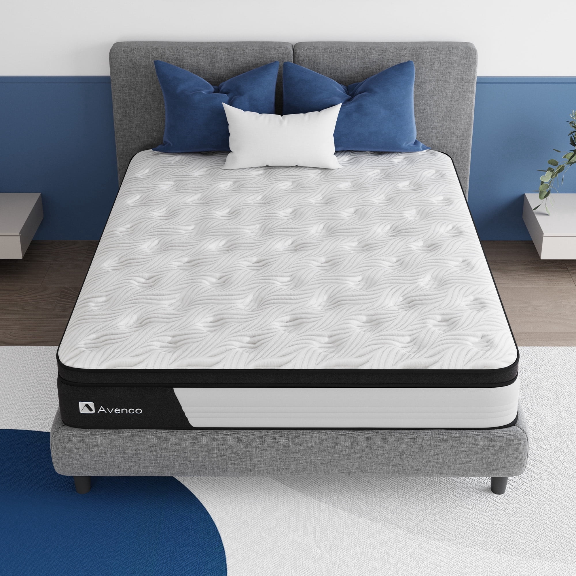 Avenco Queen Size Hybrid Mattress 12 inch Bed in a Box, Medium Firm