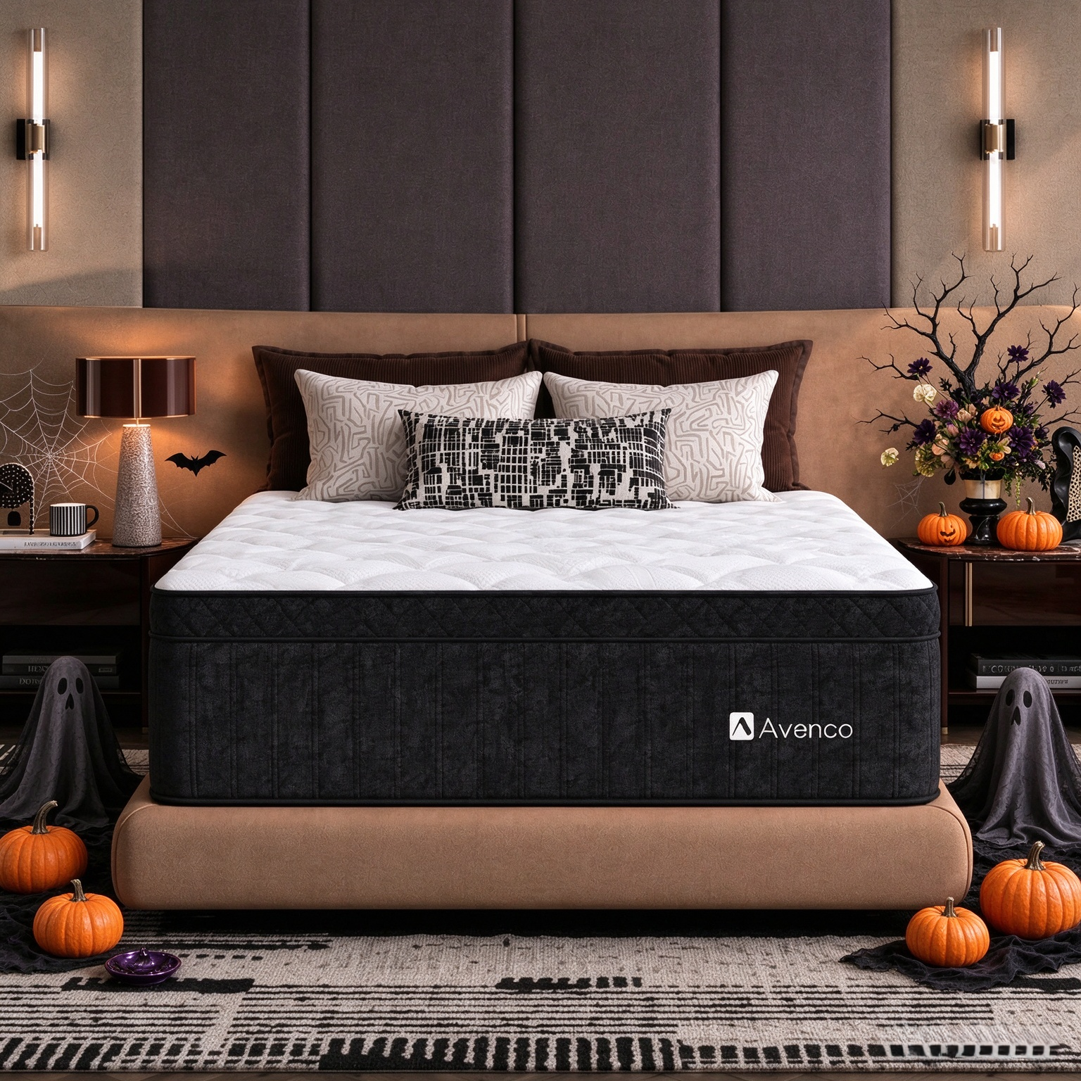Avenco Queen Size Hybrid Mattress 16 inch Mattress in a Box Pillow Top,Cooling,Reinforced Edge Support,Pressure Relief, CertiPUR-US Certified