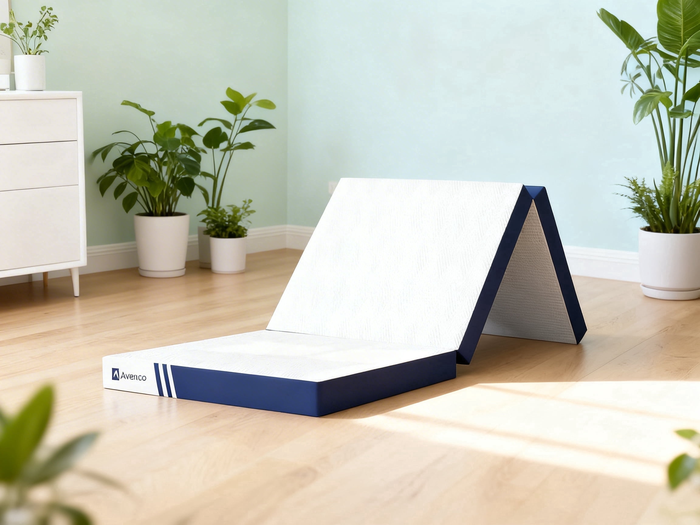 Avenco Tri-fold Memory Foam Mattress Twin, 4 Inch Trifold Mattress with Removable Cover, Multi-Purpose Portable Mattress for Camping
