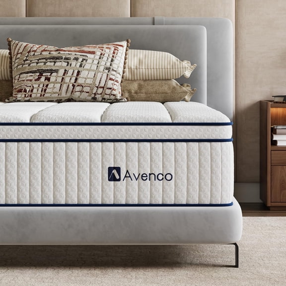 Avenco Twin Mattress 10 inch, Twin Hybrid Mattress with Individual Pocket Spring and Gel Memory Foam for Cool Night, Relieve Pressure, Balance Support, CertiPUR-US Mattress in a box, Medium Firm