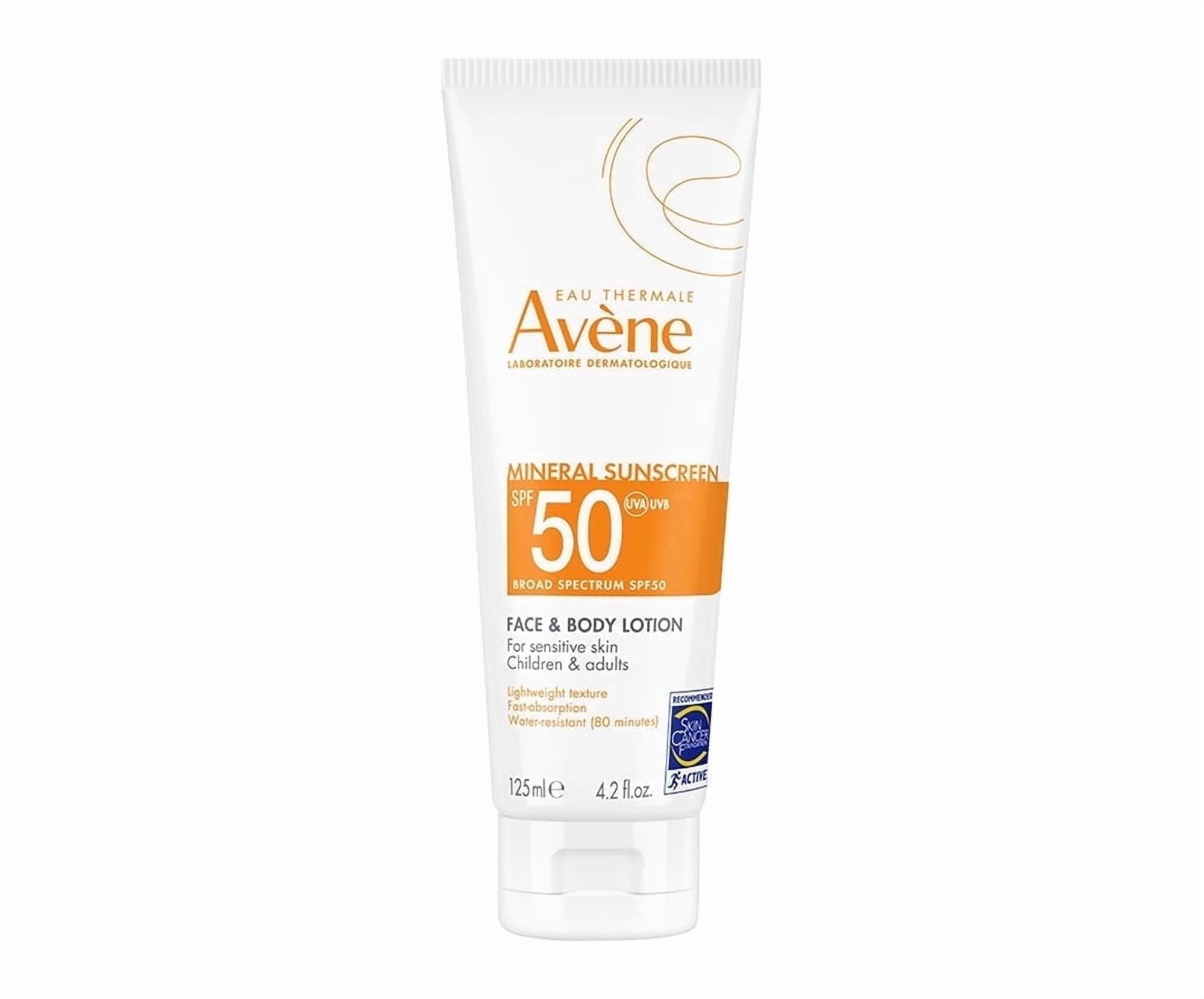 Avene Mineral Sunscreen SPF 50 Face and Body Lotion - Broad Spectrum SPF & Antioxidant Protection - Face & Body Sunscreen, 4.2 fl oz