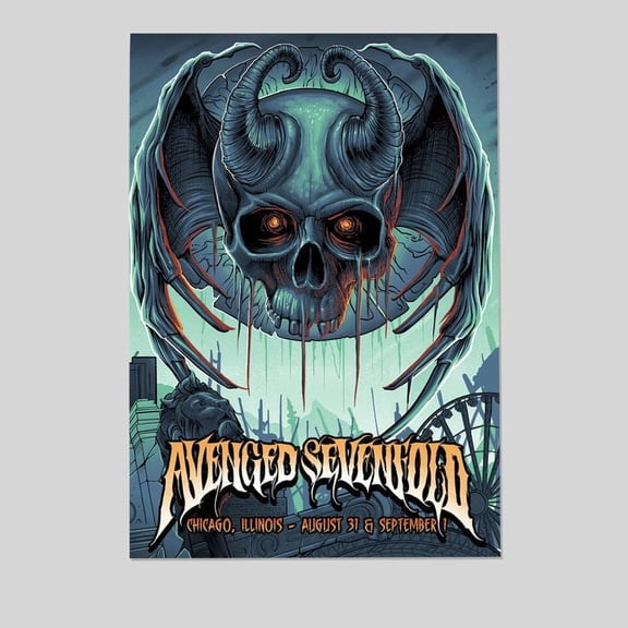 Avenged Sevenfold In Chicago IL On Aug 30-Sept 1 2025 Poster Size 24''x36'' - Postora