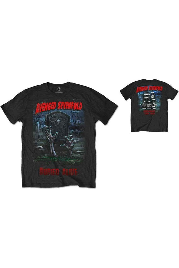 Avenged Sevenfold Unisex T-Shirt Buried Alive Tour 2012 (Back Print) (Medium)