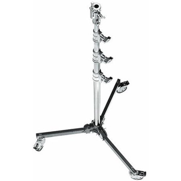 Avenger 11.15' Roller Stand 34 Folding Base, 5 Sections, 4 Risers, Chrome