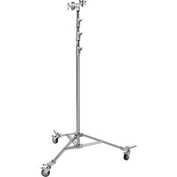 Avenger 19' Overhead Stand 58 with Grip Head / Braked Wheels, 4 Sections, 3 Risers, Chrome Steel