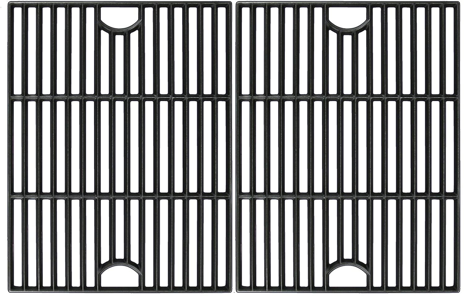 17'' Black Polished Porcelain Coated Cast Iron Grill Grates Set