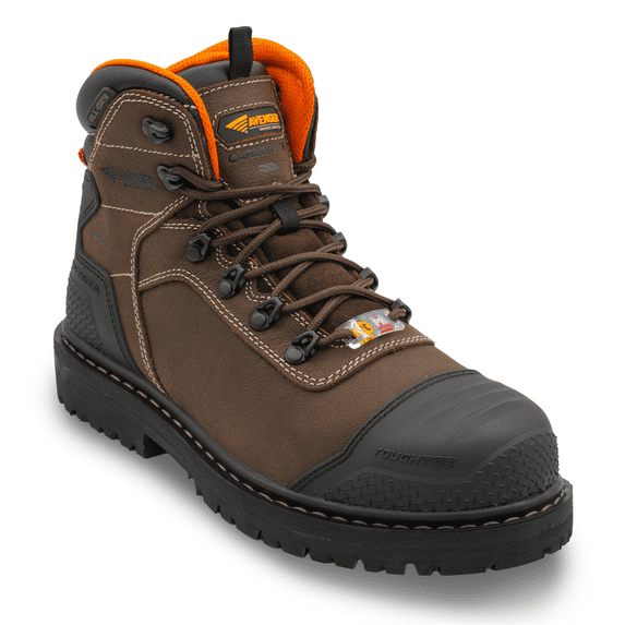 Avenger Work Boots Hammer MAX Mid - Internal MET - Men's - CN|EH|PR|WP|Mt|HR|SR|B&W - Brown - Size: 7.5 - EE - (Extra Wide)