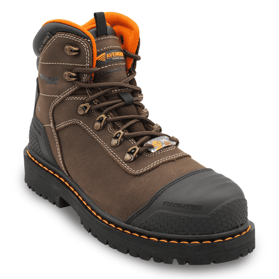 Avenger Work Boots Hammer MAX Mid - Men's - CN|EH|PR|WP|HR|SR|B&W - Brown - Size: 9 - EE - (Extra Wide)