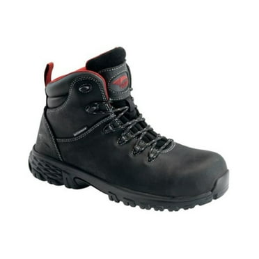 Avenger Work Boots Mens Flight Leather Composite Toe Lace Black 7422