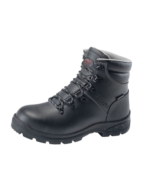 Work Boots Mens Full-Grain Leather Lace Up Black A8224