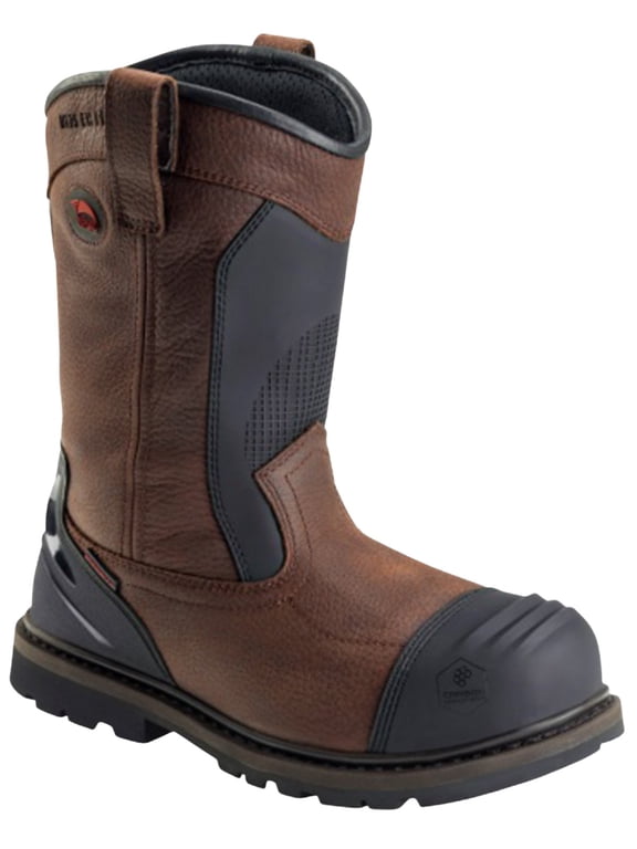 Work Boots Mens Hammer Wellington Waterproof Brown Black 7896