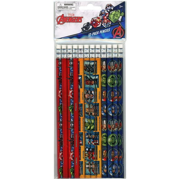 Avengers 12pk Pencil in Poly Bag & Header- 2 PACK