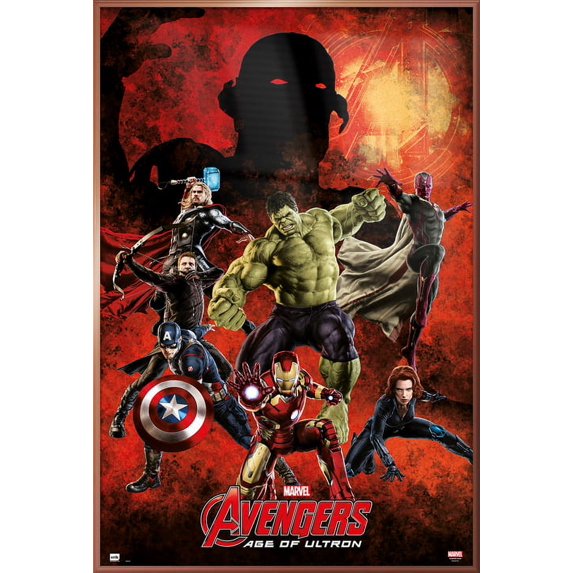 Avengers 2: Age Of Ultron - Framed Movie Poster (The Avengers & Ultron) (Shiny Copper Aluminum Frame)