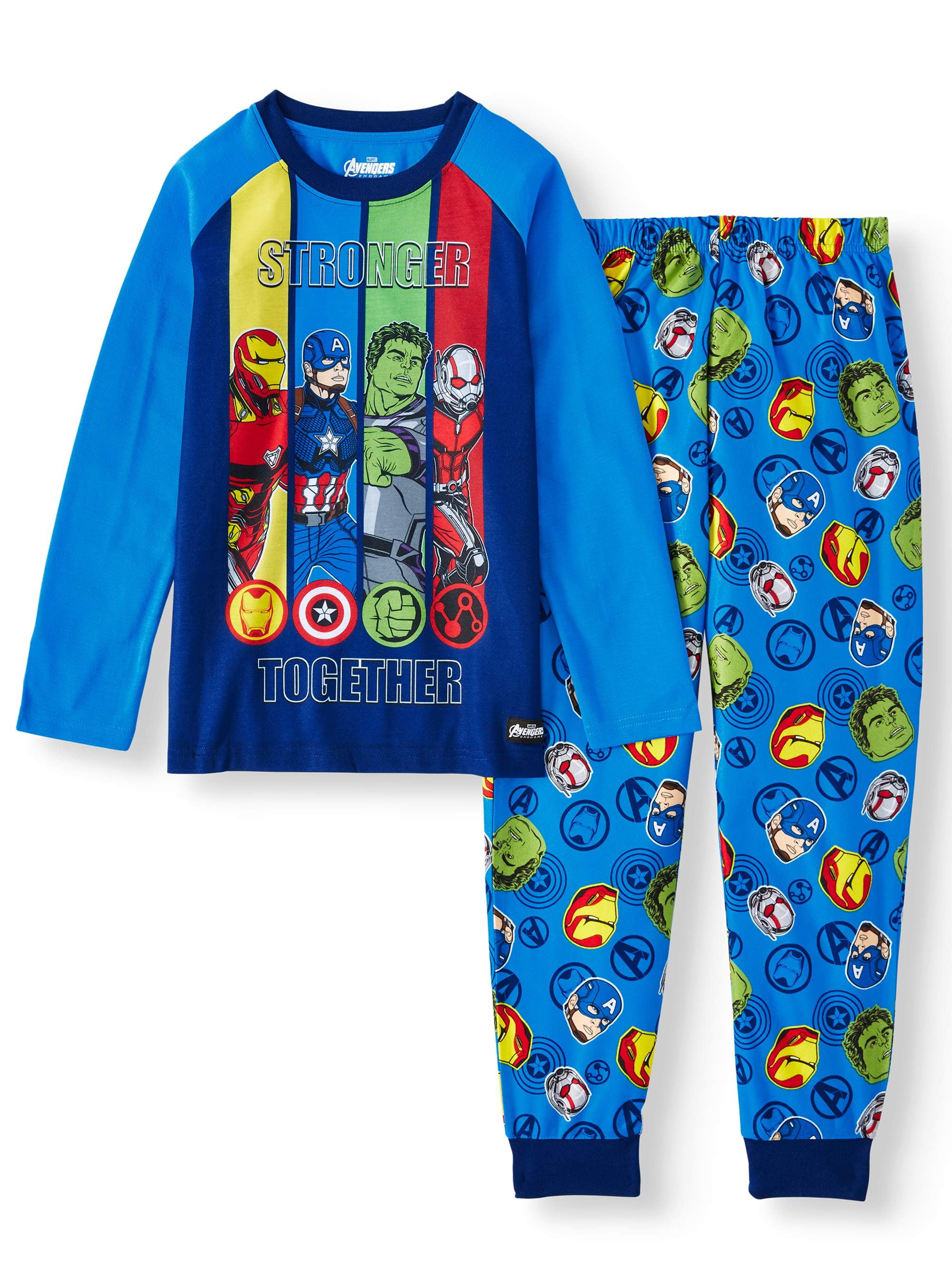 Avengers 2 Piece Long Sleeve Long Pant Pajama Set Little Boy Big Boy Walmart